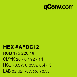 カラーコード: HEX #AFDC12 | qconv.com