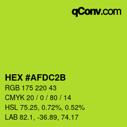 カラーコード: HEX #AFDC2B | qconv.com