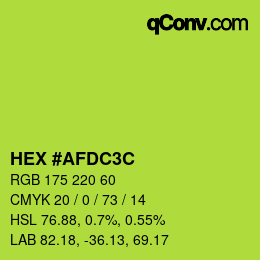 カラーコード: HEX #AFDC3C | qconv.com