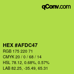 Color code: HEX #AFDC47 | qconv.com