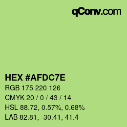 Color code: HEX #AFDC7E | qconv.com
