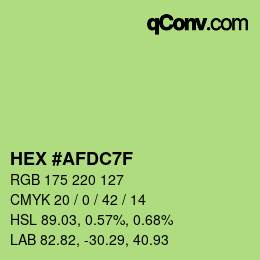 Color code: HEX #AFDC7F | qconv.com