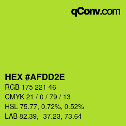 Color code: HEX #AFDD2E | qconv.com