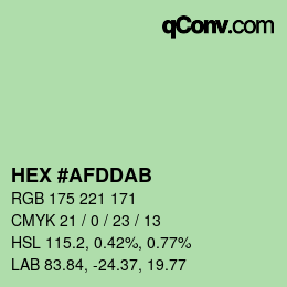 カラーコード: HEX #AFDDAB | qconv.com