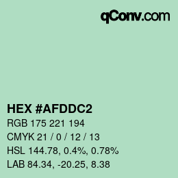 カラーコード: HEX #AFDDC2 | qconv.com