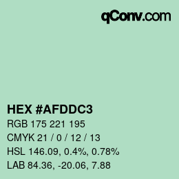 カラーコード: HEX #AFDDC3 | qconv.com