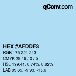 Color code: HEX #AFDDF3 | qconv.com