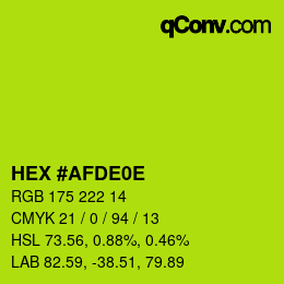 Color code: HEX #AFDE0E | qconv.com