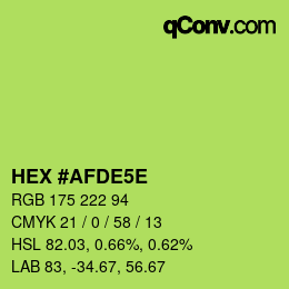 Código de color: HEX #AFDE5E | qconv.com