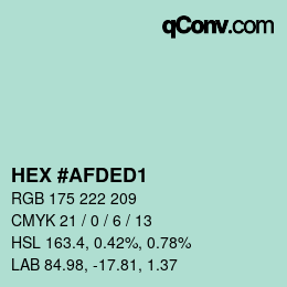 カラーコード: HEX #AFDED1 | qconv.com