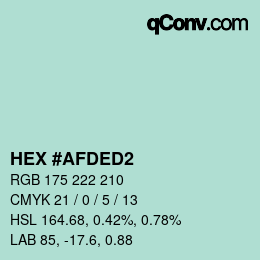 Color code: HEX #AFDED2 | qconv.com