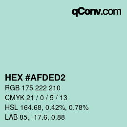 カラーコード: HEX #AFDED2 | qconv.com