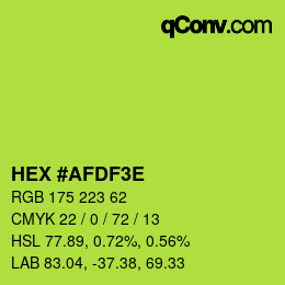 Code couleur: HEX #AFDF3E | qconv.com