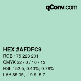 カラーコード: HEX #AFDFC9 | qconv.com