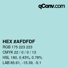 Color code: HEX #AFDFDF | qconv.com