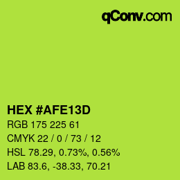 Color code: HEX #AFE13D | qconv.com