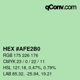 Color code: HEX #AFE2B0 | qconv.com