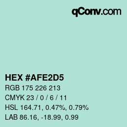 Color code: HEX #AFE2D5 | qconv.com