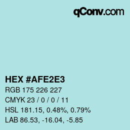 Color code: HEX #AFE2E3 | qconv.com