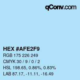 Color code: HEX #AFE2F9 | qconv.com