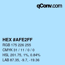 Color code: HEX #AFE2FF | qconv.com