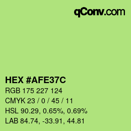 Color code: HEX #AFE37C | qconv.com