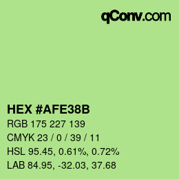 Color code: HEX #AFE38B | qconv.com