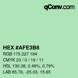 Color code: HEX #AFE3B8 | qconv.com