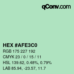 Color code: HEX #AFE3C0 | qconv.com