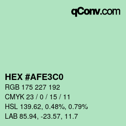 カラーコード: HEX #AFE3C0 | qconv.com
