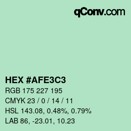 Color code: HEX #AFE3C3 | qconv.com