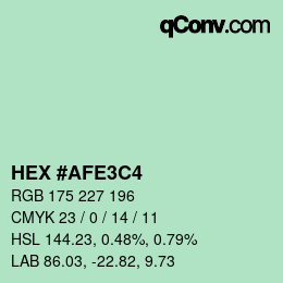 Color code: HEX #AFE3C4 | qconv.com