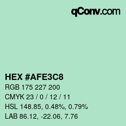 Código de color: HEX #AFE3C8 | qconv.com