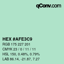カラーコード: HEX #AFE3C9 | qconv.com