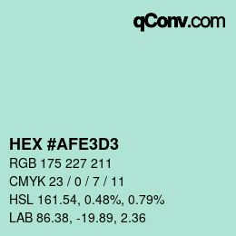 Color code: HEX #AFE3D3 | qconv.com