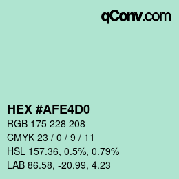 カラーコード: HEX #AFE4D0 | qconv.com