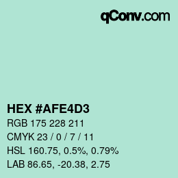 颜色代码: HEX #AFE4D3 | qconv.com