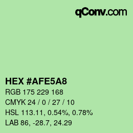 Code couleur: HEX #AFE5A8 | qconv.com