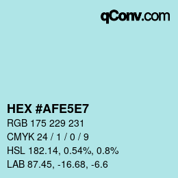 Color code: HEX #AFE5E7 | qconv.com