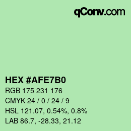 カラーコード: HEX #AFE7B0 | qconv.com