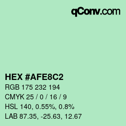 カラーコード: HEX #AFE8C2 | qconv.com