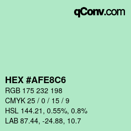 Color code: HEX #AFE8C6 | qconv.com