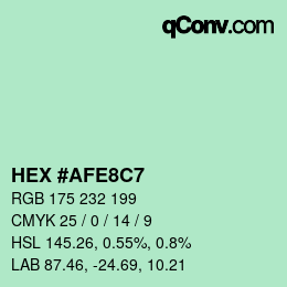 Color code: HEX #AFE8C7 | qconv.com