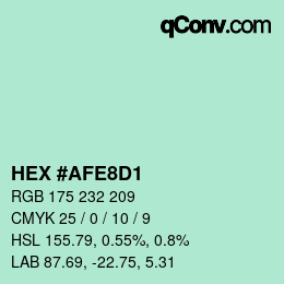カラーコード: HEX #AFE8D1 | qconv.com