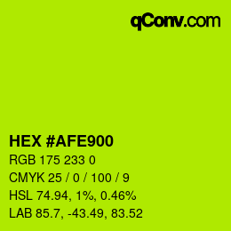 カラーコード: HEX #AFE900 | qconv.com
