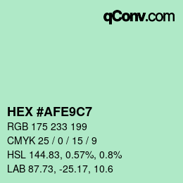 カラーコード: HEX #AFE9C7 | qconv.com