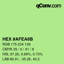 Farbcode: HEX #AFEA8B | qconv.com