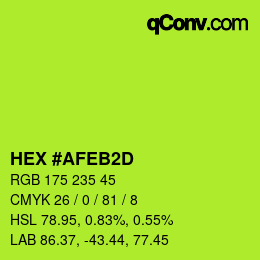 カラーコード: HEX #AFEB2D | qconv.com