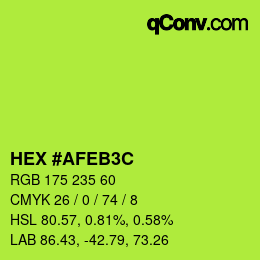 Color code: HEX #AFEB3C | qconv.com