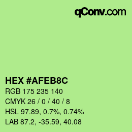 Color code: HEX #AFEB8C | qconv.com